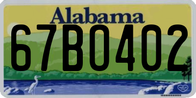 AL license plate 67BO402