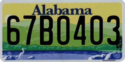 AL license plate 67BO403