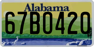 AL license plate 67BO420