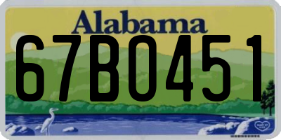AL license plate 67BO451