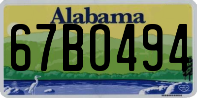AL license plate 67BO494