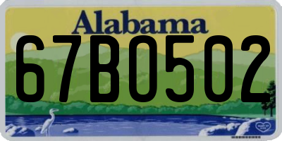 AL license plate 67BO502