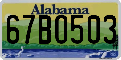 AL license plate 67BO503