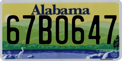 AL license plate 67BO647