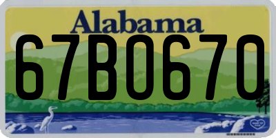 AL license plate 67BO670