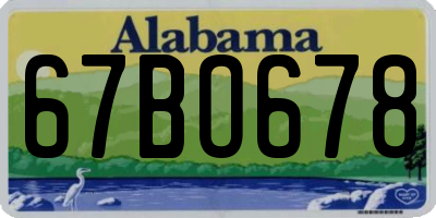 AL license plate 67BO678