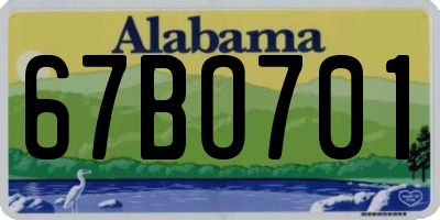 AL license plate 67BO701