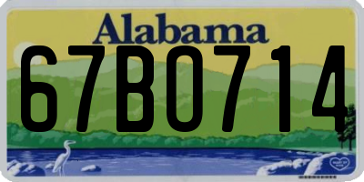 AL license plate 67BO714