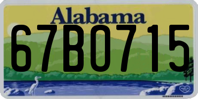 AL license plate 67BO715