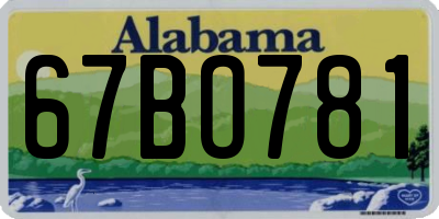 AL license plate 67BO781