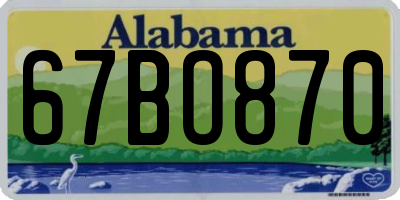 AL license plate 67BO870