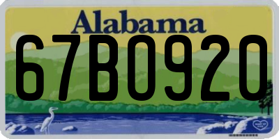 AL license plate 67BO920