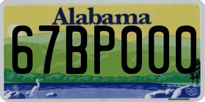 AL license plate 67BP000