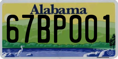 AL license plate 67BP001