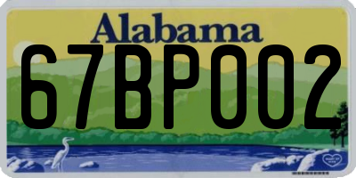 AL license plate 67BP002