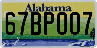 AL license plate 67BP007