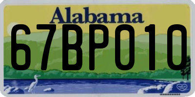 AL license plate 67BP010