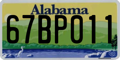 AL license plate 67BP011