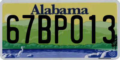 AL license plate 67BP013