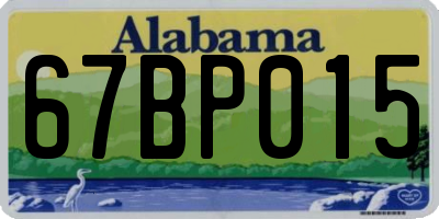 AL license plate 67BP015