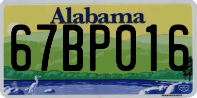 AL license plate 67BP016