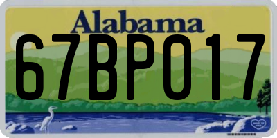 AL license plate 67BP017