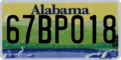 AL license plate 67BP018