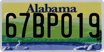 AL license plate 67BP019