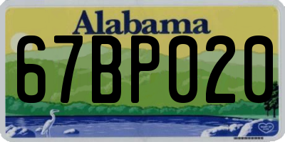 AL license plate 67BP020