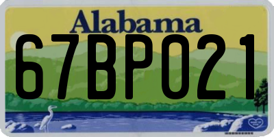 AL license plate 67BP021