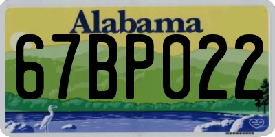 AL license plate 67BP022