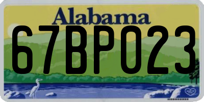 AL license plate 67BP023
