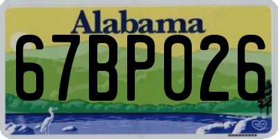 AL license plate 67BP026