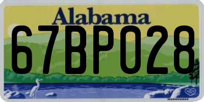 AL license plate 67BP028