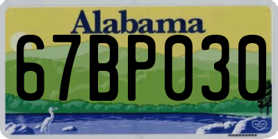 AL license plate 67BP030