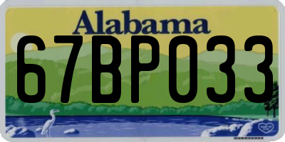 AL license plate 67BP033