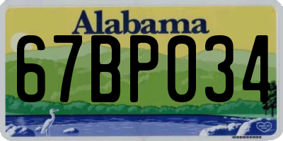 AL license plate 67BP034
