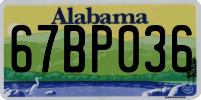 AL license plate 67BP036