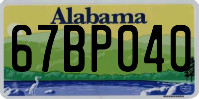 AL license plate 67BP040