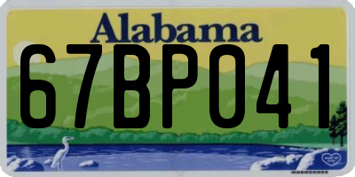 AL license plate 67BP041