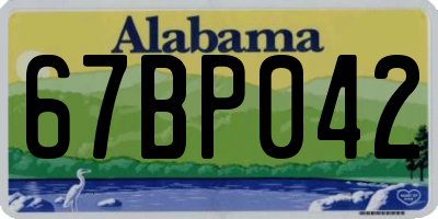 AL license plate 67BP042