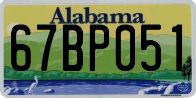 AL license plate 67BP051