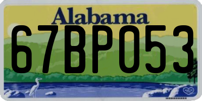 AL license plate 67BP053