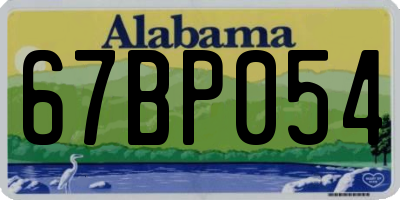 AL license plate 67BP054
