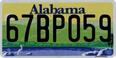 AL license plate 67BP059