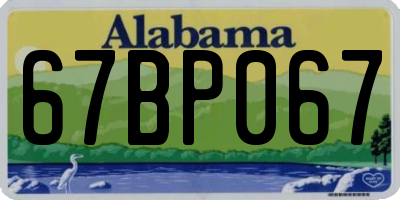 AL license plate 67BP067