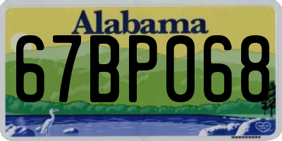 AL license plate 67BP068