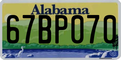AL license plate 67BP070