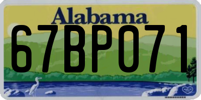 AL license plate 67BP071