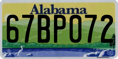 AL license plate 67BP072